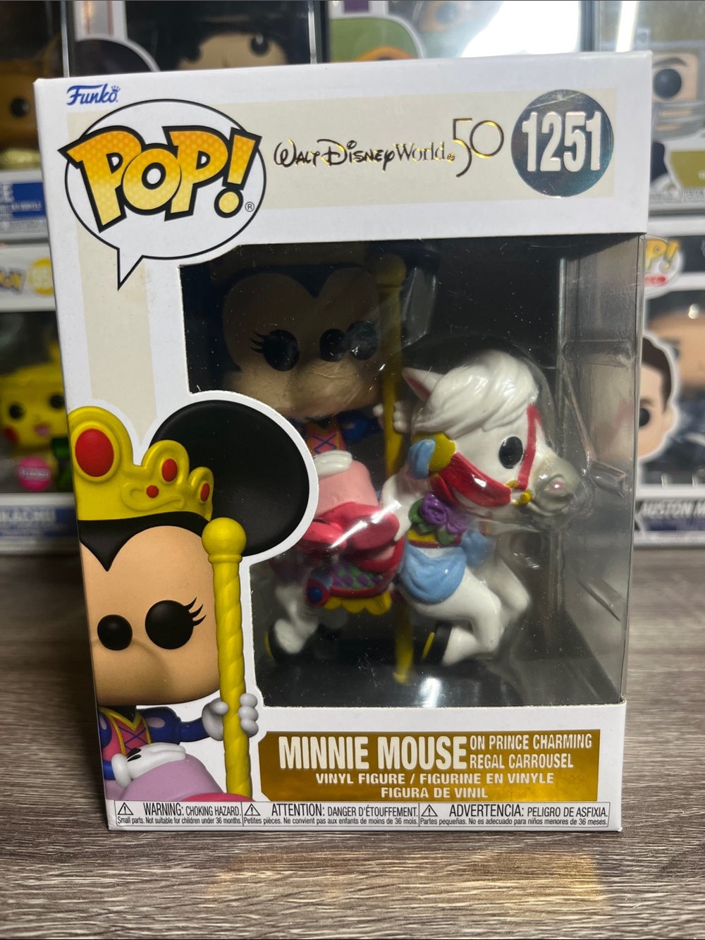 Funko Pop! Minnie Mouse on Regal Carousel Vinyl Figure - White, Pink, Gold